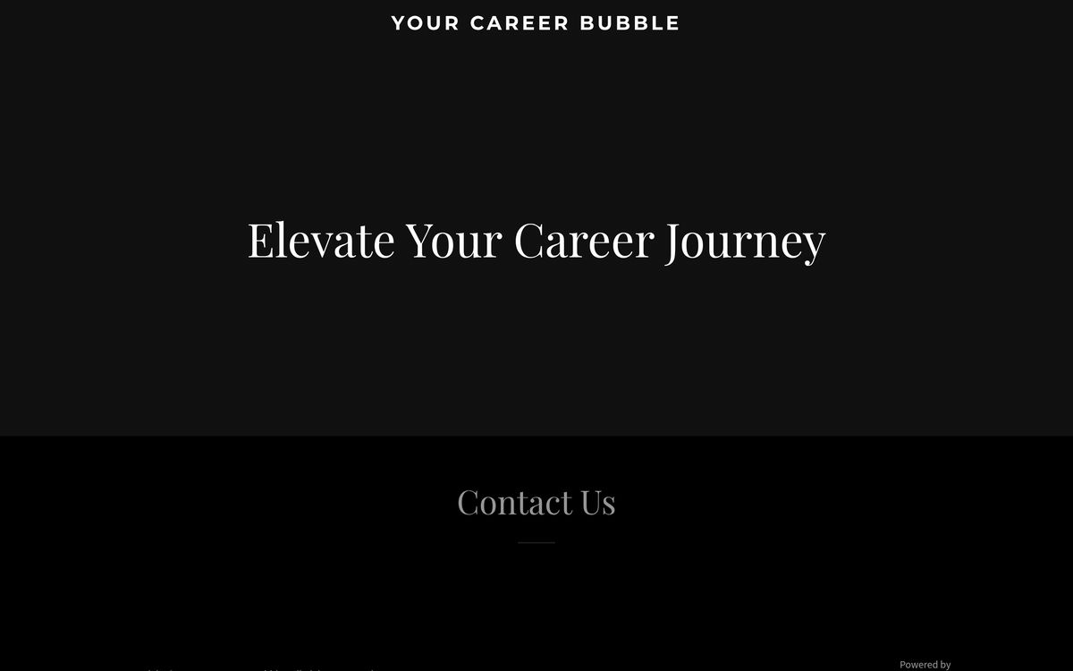 The 2025 page from a website builder: 'Elevate Your Career Journey' on black.