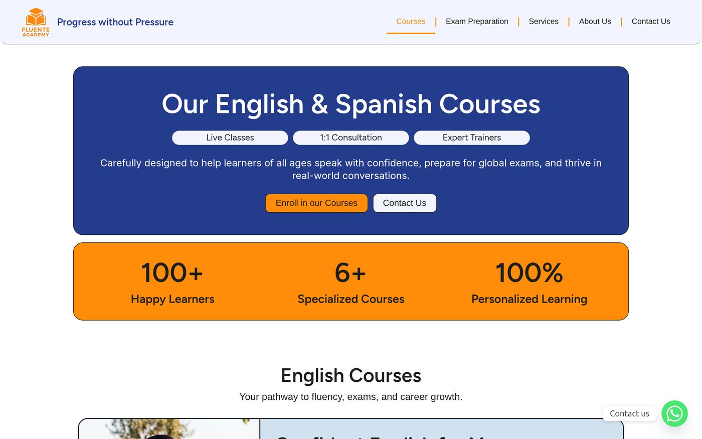 The courses page: every course in one place.