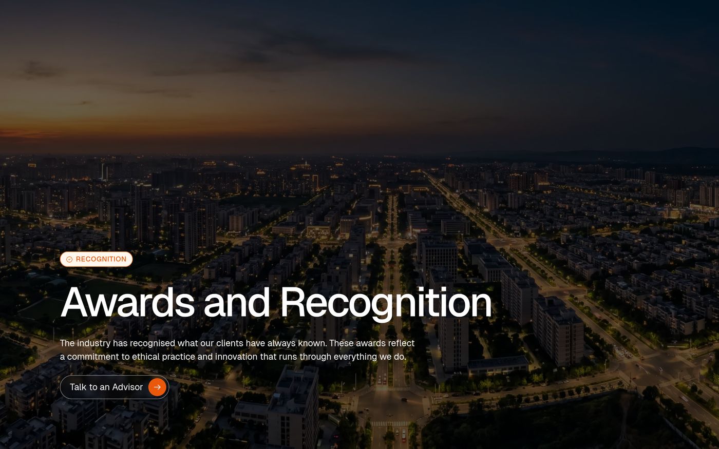 The Awards page.