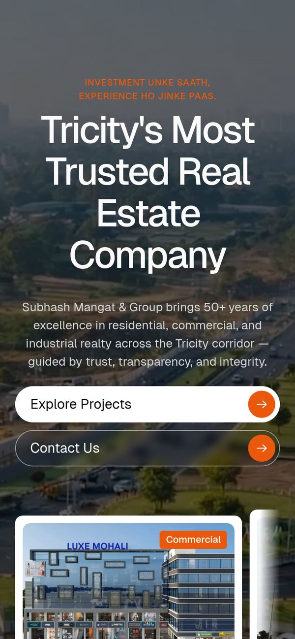 The homepage on a phone.